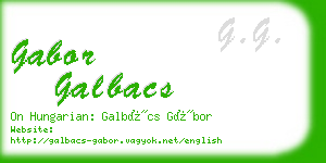 gabor galbacs business card